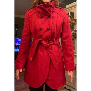 Red Guess lined winter coat, size L